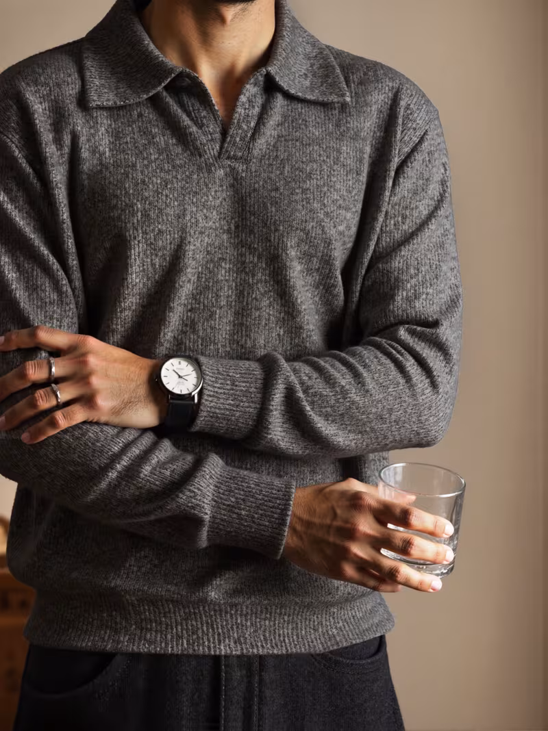 american style casual knit lapel sweatshirt for men, autumn long sleeve shirt base layer american style casual knit lapel sweatshirt for men, autumn long sleeve shirt base layer