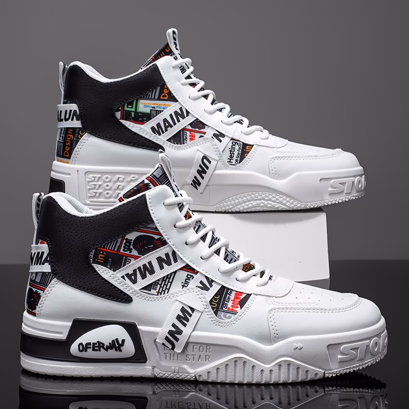 men's sports casual shoes with random letter straps