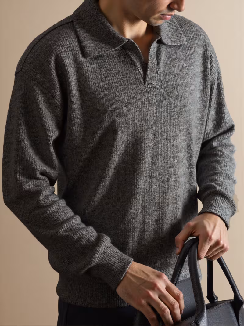 american style casual knit lapel sweatshirt for men, autumn long sleeve shirt base layer american style casual knit lapel sweatshirt for men, autumn long sleeve shirt base layer